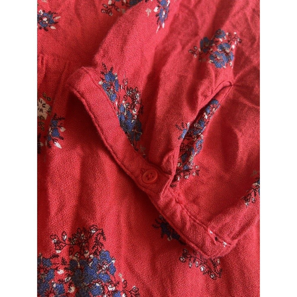 Old Navy Women Boho Floral Dress Size XL Red Peasant Festival Artisan Embroidery - Picture 9 of 13
